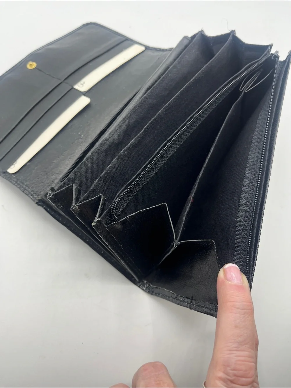 Black Eel skin Chain Accent Women’s Wallet